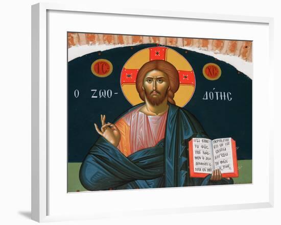 Christ with New Testament, Mount Athos, Greece, Europe-Godong-Framed Photographic Print
