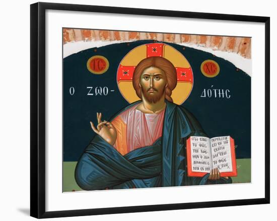 Christ with New Testament, Mount Athos, Greece, Europe-Godong-Framed Photographic Print