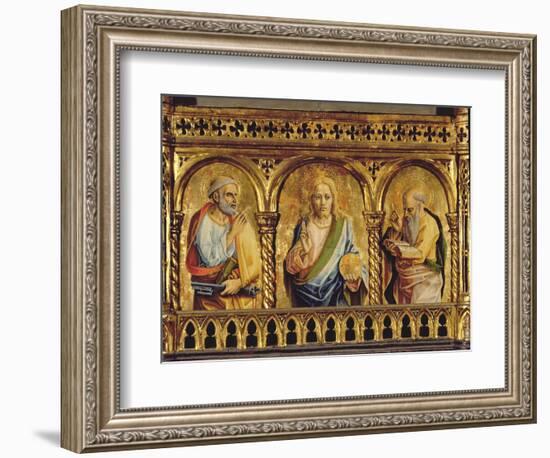 Christ with St. Peter and St. Paul, Detail from the Sant'Emidio Polyptych (Detail)-Carlo Crivelli-Framed Giclee Print