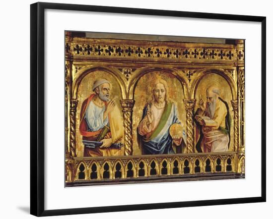 Christ with St. Peter and St. Paul, Detail from the Sant'Emidio Polyptych (Detail)-Carlo Crivelli-Framed Giclee Print