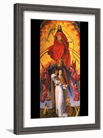 Christ with the Archangel Michael-Rogier van der Weyden-Framed Art Print