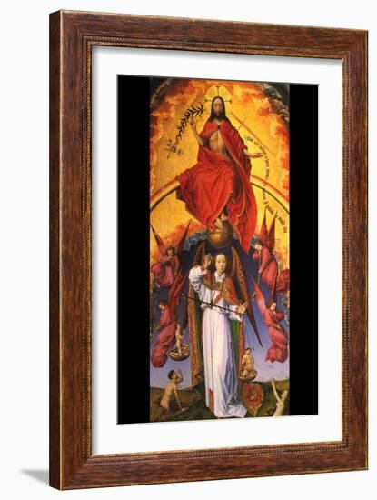 Christ with the Archangel Michael-Rogier van der Weyden-Framed Art Print