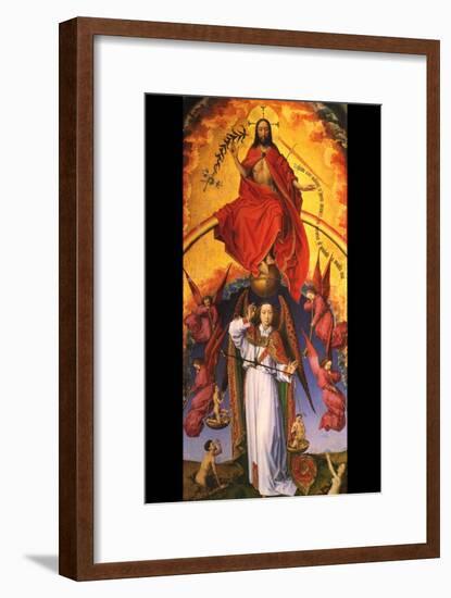 Christ with the Archangel Michael-Rogier van der Weyden-Framed Art Print