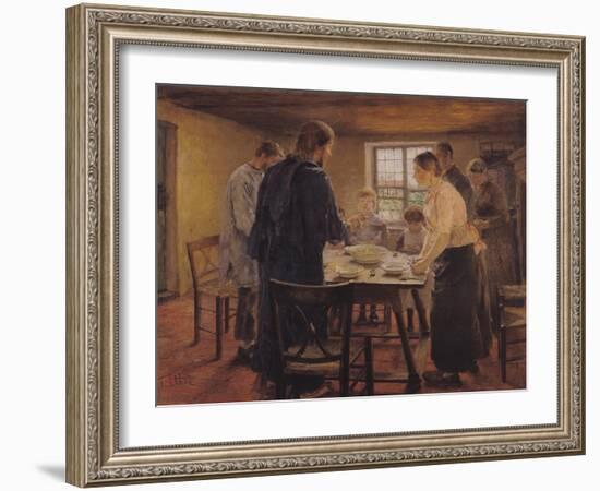 Christ with the Peasants, circa 1887-88-Fritz von Uhde-Framed Giclee Print