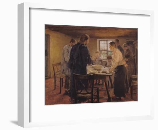 Christ with the Peasants, circa 1887-88-Fritz von Uhde-Framed Giclee Print
