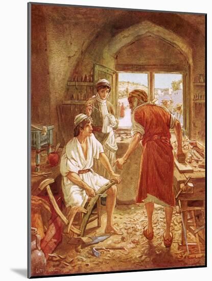 Christ Working with Joseph as a Carpenter-William Brassey Hole-Mounted Giclee Print