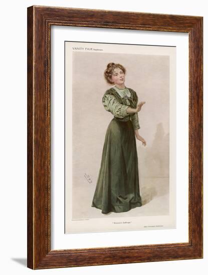 Christabel Pankhurst Women's Rights Advocate and Suffragette-Spy (Leslie M. Ward)-Framed Art Print