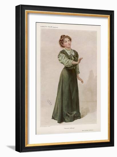 Christabel Pankhurst Women's Rights Advocate and Suffragette-Spy (Leslie M. Ward)-Framed Art Print