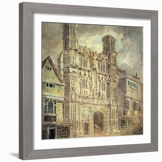 Christchurch Gate, Canterbury, C.1792-93-JMW Turner-Framed Giclee Print