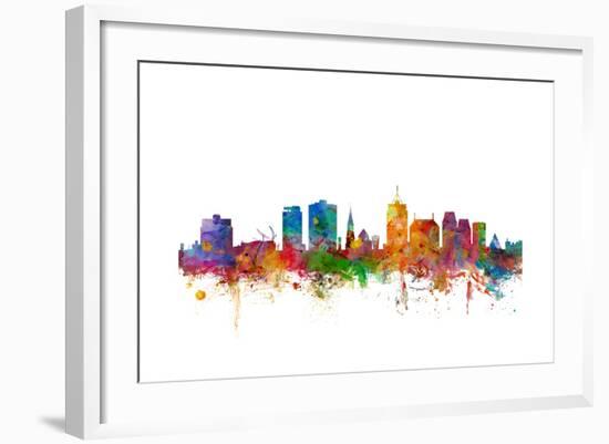 Christchurch New Zealand Skyline-Michael Tompsett-Framed Art Print