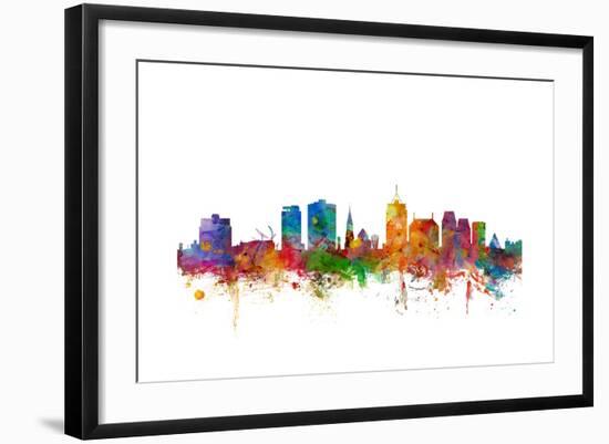 Christchurch New Zealand Skyline-Michael Tompsett-Framed Art Print