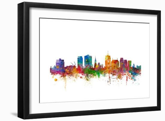 Christchurch New Zealand Skyline-Michael Tompsett-Framed Art Print