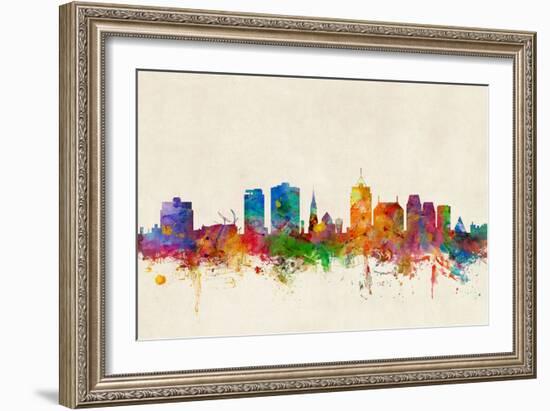 Christchurch New Zealand Skyline-Michael Tompsett-Framed Art Print