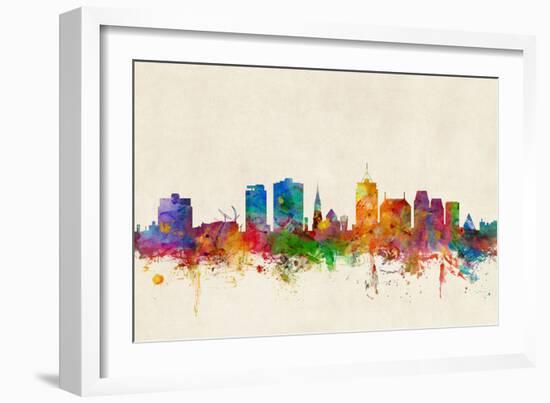 Christchurch New Zealand Skyline-Michael Tompsett-Framed Art Print