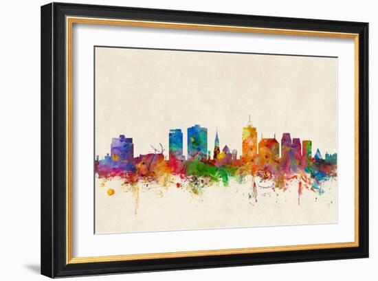 Christchurch New Zealand Skyline-Michael Tompsett-Framed Art Print