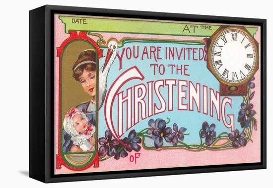 Christening Invitation-null-Framed Stretched Canvas