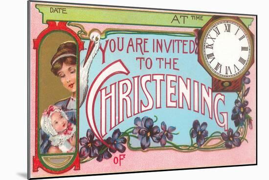 Christening Invitation-null-Mounted Art Print