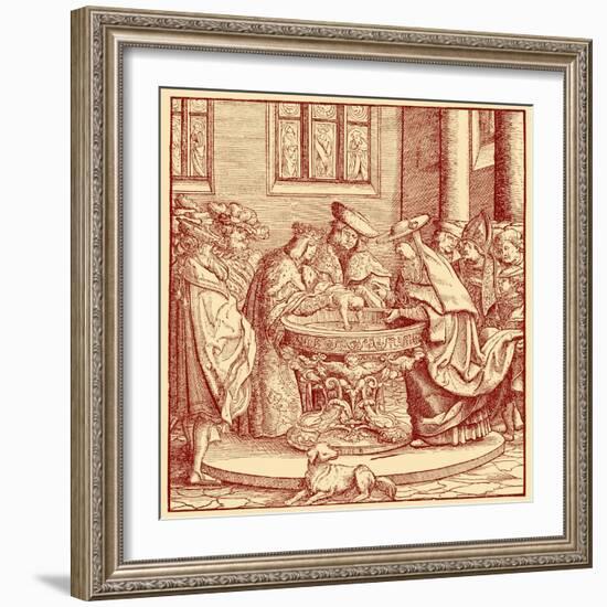 Christening of Maximilian I-Hans Burgkmair-Framed Giclee Print