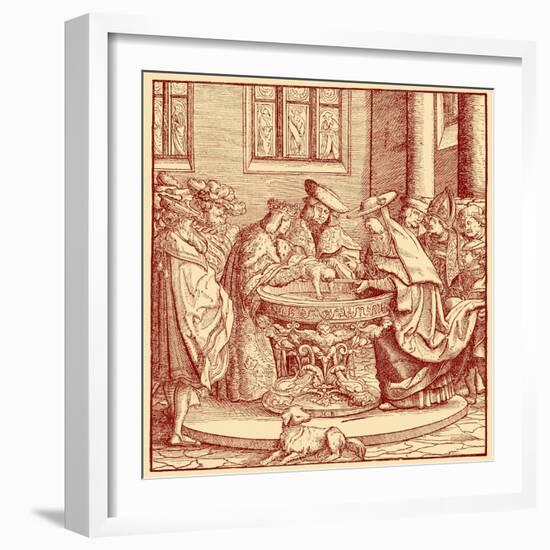 Christening of Maximilian I-Hans Burgkmair-Framed Giclee Print