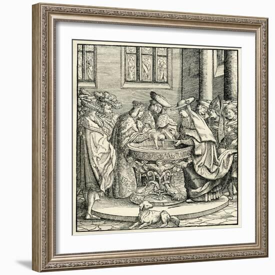 Christening of Maximilian I-Hans Burgkmair-Framed Giclee Print