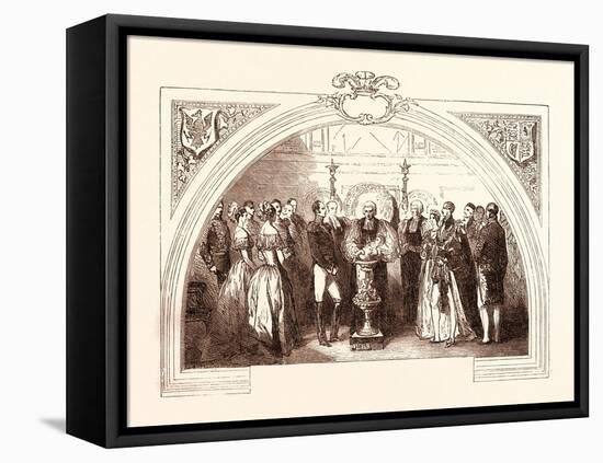 Christening of the Prince of Wales at St. George's Chapel, Windsor, January 25, 1842. Uk-null-Framed Premier Image Canvas