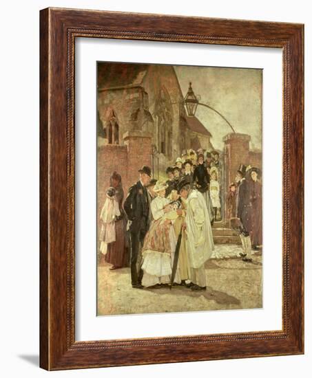 Christening Sunday (South Harting, Sussex) 1887-James Charles-Framed Giclee Print