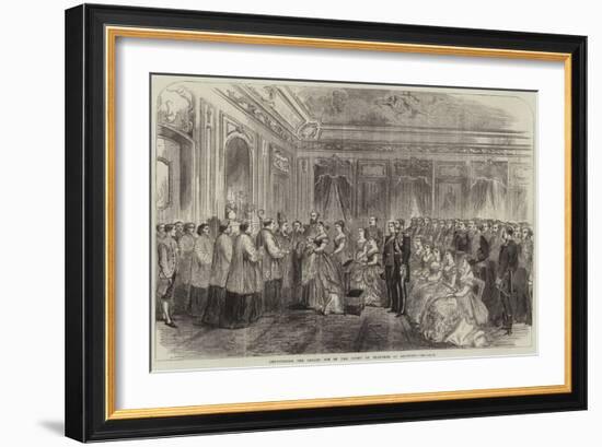 Christening the Infant Son of the Count of Flanders at Brussels-null-Framed Giclee Print