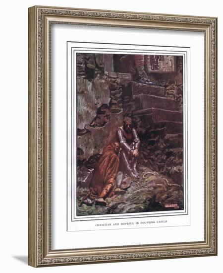 Christian and Hopeful in Doubting Castle-John Byam Liston Shaw-Framed Giclee Print