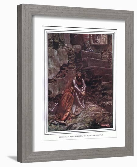 Christian and Hopeful in Doubting Castle-John Byam Liston Shaw-Framed Giclee Print