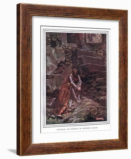 Christian and Hopeful in Doubting Castle-John Byam Liston Shaw-Framed Giclee Print