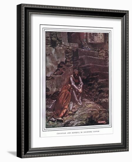 Christian and Hopeful in Doubting Castle-John Byam Liston Shaw-Framed Giclee Print