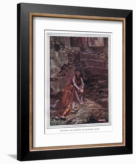 Christian and Hopeful in Doubting Castle-John Byam Liston Shaw-Framed Giclee Print