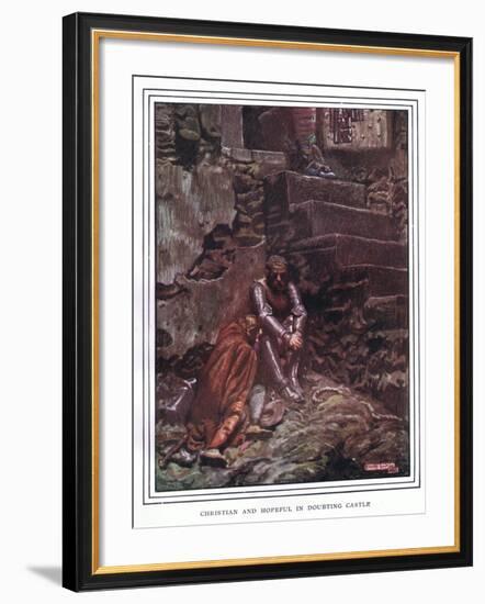 Christian and Hopeful in Doubting Castle-John Byam Liston Shaw-Framed Giclee Print