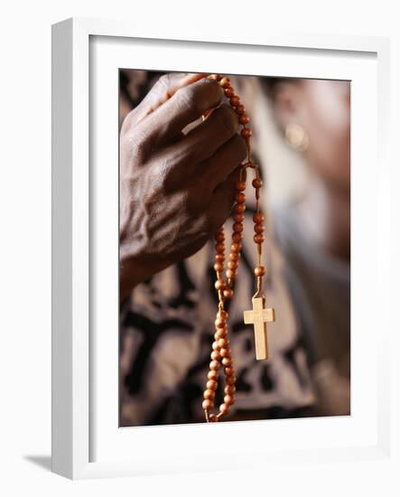 Christian Couple Praying, Togoville, Togo, West Africa, Africa-null-Framed Photographic Print