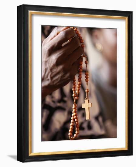 Christian Couple Praying, Togoville, Togo, West Africa, Africa-null-Framed Photographic Print