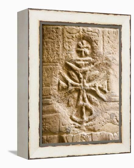 Christian Cross on a Wall Inside Philae Temple, Aswan, Egypt-Dave Bartruff-Framed Premier Image Canvas