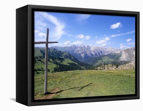 Christian Crosses Dominate Most Prominent Peaks in Alps, 2244M, Alto Adige-Richard Nebesky-Framed Premier Image Canvas