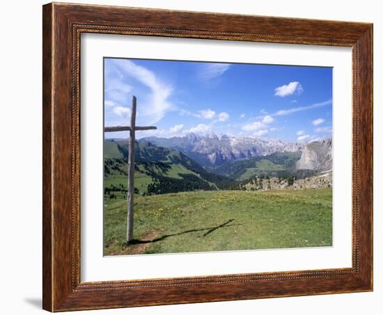 Christian Crosses Dominate Most Prominent Peaks in Alps, 2244M, Alto Adige-Richard Nebesky-Framed Photographic Print