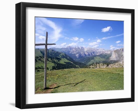 Christian Crosses Dominate Most Prominent Peaks in Alps, 2244M, Alto Adige-Richard Nebesky-Framed Photographic Print