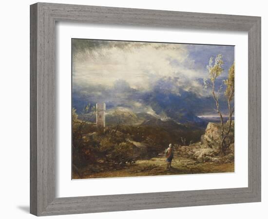 Christian Descending into the Valley of Humiliation (From 'The Pilgrim's Progress')-Samuel Palmer-Framed Giclee Print