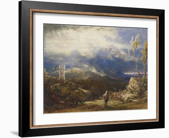 Christian Descending into the Valley of Humiliation (From 'The Pilgrim's Progress')-Samuel Palmer-Framed Giclee Print