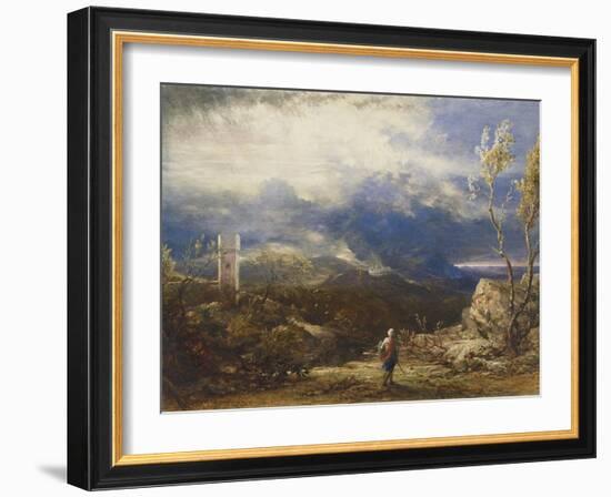 Christian Descending into the Valley of Humiliation (From 'The Pilgrim's Progress')-Samuel Palmer-Framed Giclee Print