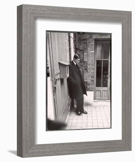 Christian Dior's Successor Yves Saint Laurent Standing Alone After Attending Dior's Funeral-Loomis Dean-Framed Photographic Print