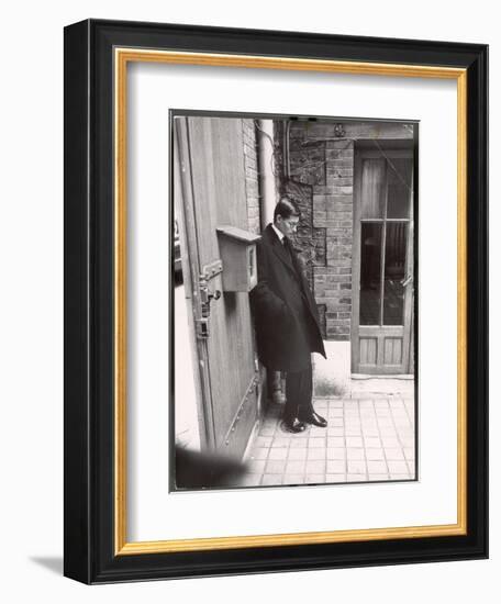 Christian Dior's Successor Yves Saint Laurent Standing Alone After Attending Dior's Funeral-Loomis Dean-Framed Photographic Print