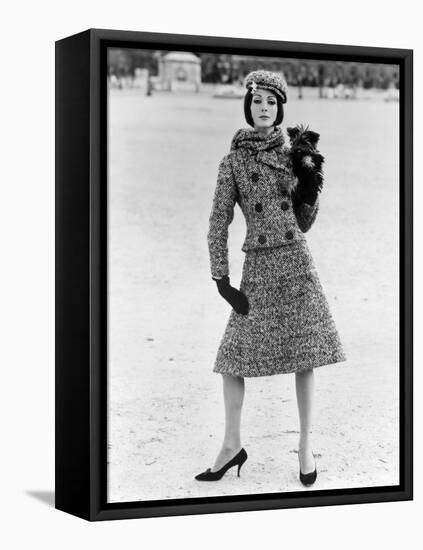 Christian Dior Tweed Suit with Cap and Scarf, 1961-John French-Framed Premier Image Canvas