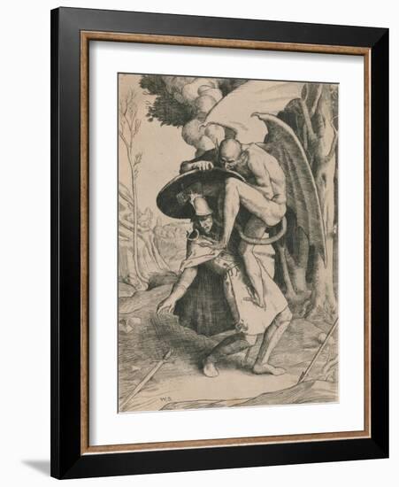 Christian Fights Apollyon, C1916-William Strang-Framed Giclee Print