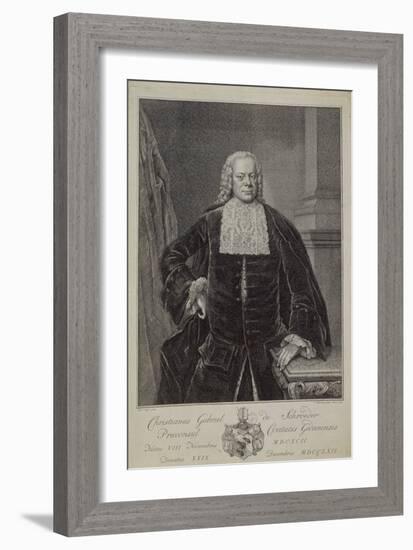 Christian Gabriel Schroder, 1764 (Engraving)-Jacobus Houbraken-Framed Giclee Print