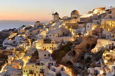 Moon over the Town of Oia, Santorini, Kyclades, South Aegean, Greece, Europe-Christian Heeb-Photographic Print