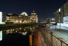 Theatre, 'Gendarmenmarkt', Berlin, middle, night photography-Christian Hikade-Framed Premier Image Canvas