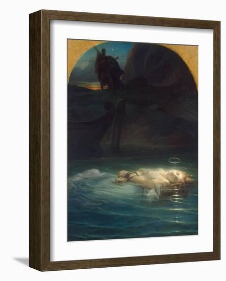 Christian Martyr Drowned in the Tiber During the Reign of Diocletian, 1853-Paul Hippolyte Delaroche-Framed Giclee Print